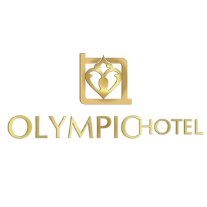 Logo design and visual identity of Olympic hotel english by afaghdesign